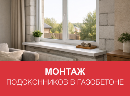 Выбор и монтаж подоконников в газобетонных домах в Москве